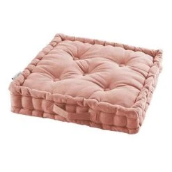Coupon 🎁 Paris Prix Coussin De Sol Déco Panama 45x45cm Rose Poudré 😍