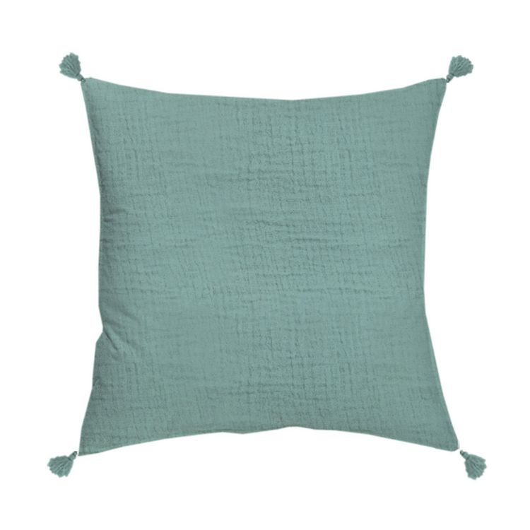 Coussin uni déhoussable en gaze de coton finition 4 pompons Le moins cher ???? Coussin Uni Déhoussable En Gaze De Coton Finition 4 Pompons ???? -Jardin Privé Shop unnamed file 110