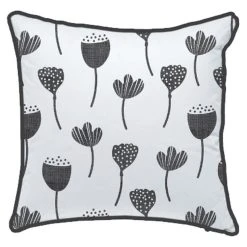 Acheter 🌟 Coussin Déco Déhoussable En Coton Motifs Fleurs ALLOVER 🌟