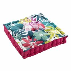 Le moins cher ⌛ Paris Prix Coussin De Sol Imprimé Hawai 60x60cm Blanc ✨