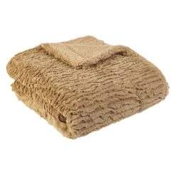 Coupon 🥰 ACTUEL Plaid Contraste Embossé En Polyester 240gsm PALMERAIE 💯