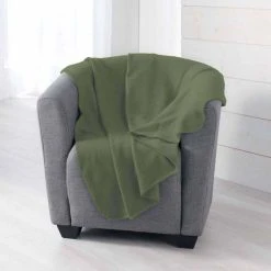 Nouveau 👏 Paris Prix Plaid Polaire Milou 125x150cm Kaki 👍