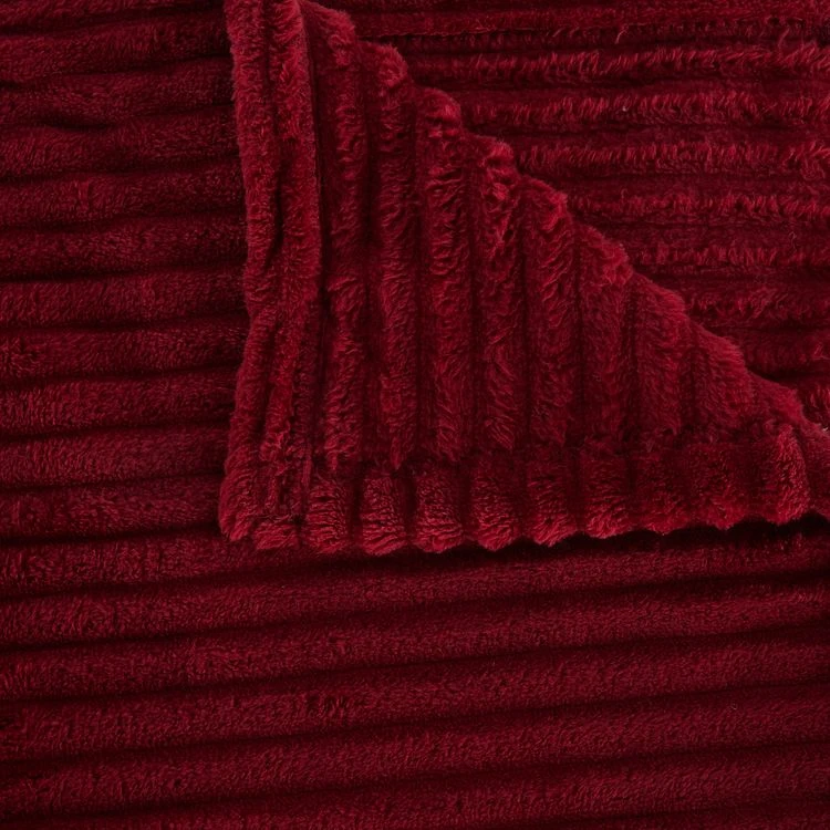 Bon marché ❤️ ACTUEL Plaid Uni En Polyester Cotelé 🎉 4 Bon marché ❤️ ACTUEL Plaid Uni En Polyester Cotelé 🎉 – Image 2