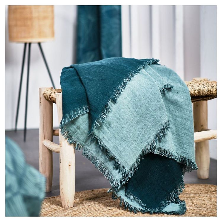 TODAY Plaid bicolore en gaze de coton KALI Nouveau ⌛ TODAY Plaid Bicolore En Gaze De Coton KALI ???? -Jardin Privé Shop unnamed file 1696