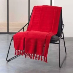 Offres 🔔 Paris Prix Jeté De Canapé à Franges Lilia 220x240cm Rouge 🤩 -Jardin Privé Shop unnamed file 1782