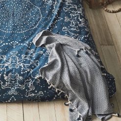 Offres ⌛ FUTURE HOME Plaid Polycoton Pétrole Et Blanc Avec Pompons 125x150cm ???? -Jardin Privé Shop unnamed file 1906