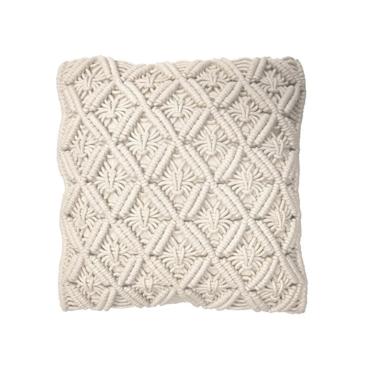 De gros 😀 Coussin Déco Uni Déhoussable En Coton Effet Macramé 😉 6 De gros 😀 Coussin Déco Uni Déhoussable En Coton Effet Macramé 😉 – Image 4