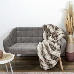 Remise ???? TOILINUX Plaid Imitation Fourrure Luxury - 200x140cm - Marron Et Beige ⌛ -Jardin Privé Shop unnamed file 1973