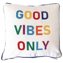 Offres ???? ACTUEL Coussin Déco Imprimé GOOD VIBES ????