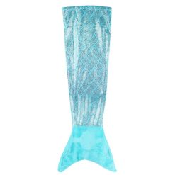 Budget ???? Hello Kids Plaid Sirène Effet Paillette - Diam. 56 X L. 132 Cm - Bleu ????