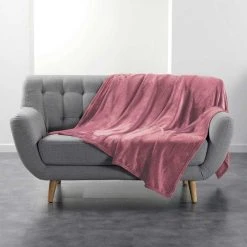 Bon marché 👍 Paris Prix Plaid Uni En Flanelle Flanou 180x220cm Rose 🤩