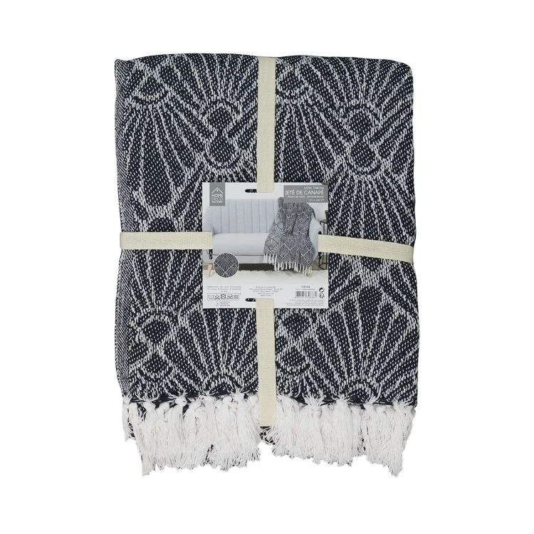 Tout neuf ⌛ TOILINUX Plaid Jacquard - Largeur 125 X Longueur 150 Cm - Bleu Marine 🎉 5 Tout neuf ⌛ TOILINUX Plaid Jacquard - Largeur 125 X Longueur 150 Cm - Bleu Marine 🎉 – Image 3