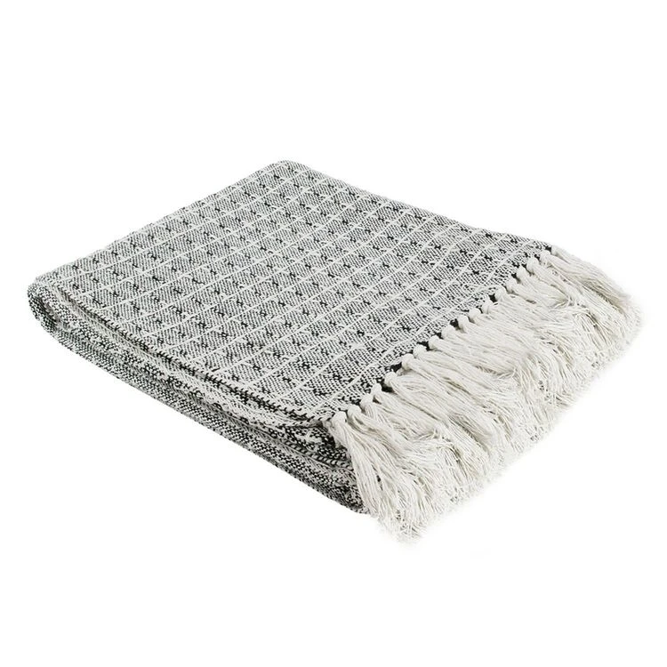 Le moins cher ✔️ The Home Deco Factory Plaid à Franges Pointillé Ethnique - 150 X 120 Cm - Ecru Et Noir 🔥 3 Le moins cher ✔️ The Home Deco Factory Plaid à Franges Pointillé Ethnique - 150 X 120 Cm - Ecru Et Noir 🔥