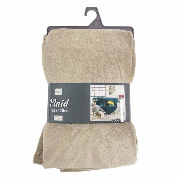 De gros 🎉 Paris Prix Plaid Uni En Flanelle Flanou 180x220cm Taupe 🔥 5 De gros 🎉 Paris Prix Plaid Uni En Flanelle Flanou 180x220cm Taupe 🔥 – Image 3