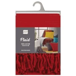 Meilleure vente 🛒 Paris Prix Plaid Uni à Franges Lilia 150x150cm Rouge 😍 -Jardin Privé Shop unnamed file 2148