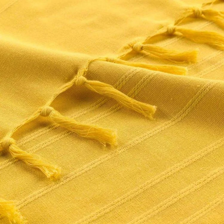 Bon marché 🎉 Paris Prix Plaid Uni à Franges Lilia 150x150cm Jaune ✨ 5 Bon marché 🎉 Paris Prix Plaid Uni à Franges Lilia 150x150cm Jaune ✨ – Image 3