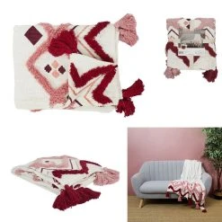 Remise ✔️ TOILINUX Jeté De Canapé Ethnique Avec Pompons Tufté - Beige Et Rose 🛒 6 Remise ✔️ TOILINUX Jeté De Canapé Ethnique Avec Pompons Tufté - Beige Et Rose 🛒 -Jardin Privé Shop unnamed file 2195