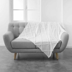 Coupon ???? Paris Prix Plaid Uni En Coton Calyssa 125x150cm Blanc ????