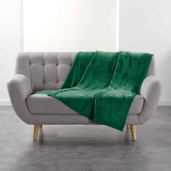 Tout neuf ???? Paris Prix Plaid Uni En Flanelle Flanou 125x150cm Vert ????