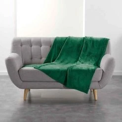 Tout neuf 👍 Paris Prix Plaid Uni En Flanelle Flanou 125x150cm Vert 😉