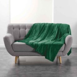 Coupon ???? Paris Prix Plaid Uni En Flanelle Flanou 180x220cm Vert ✔️