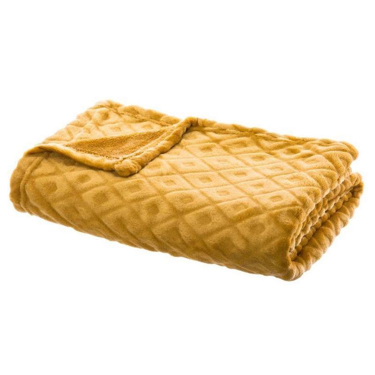 Plaid Imprimé Losange 3D 125x150cm Ocre Nouveau ✔️ Plaid Imprimé Losange 3D 125x150cm Ocre ⌛ -Jardin Privé Shop unnamed file 2266
