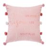 Remise ???? ATMOSPHERA Coussin Brodé 10 Pompons Rose ???? -Jardin Privé Shop unnamed file 229