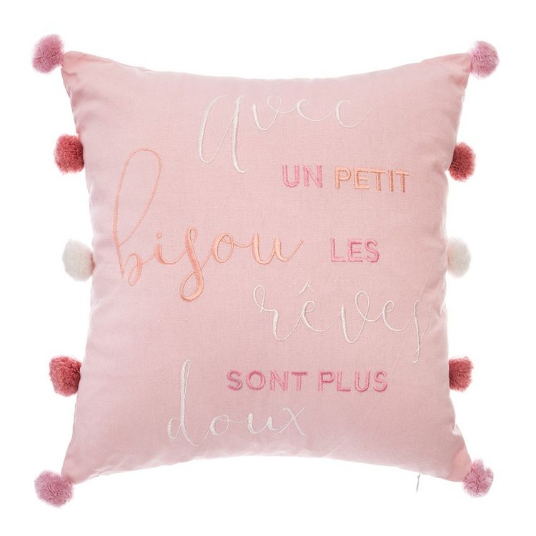 ATMOSPHERA Coussin brodé 10 pompons rose Remise ???? ATMOSPHERA Coussin Brodé 10 Pompons Rose ???? -Jardin Privé Shop unnamed file 229