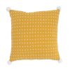 Promo ???? FUTURE HOME Coussin Polycoton Curry Avec Pompons 40x40cm Callisto ????