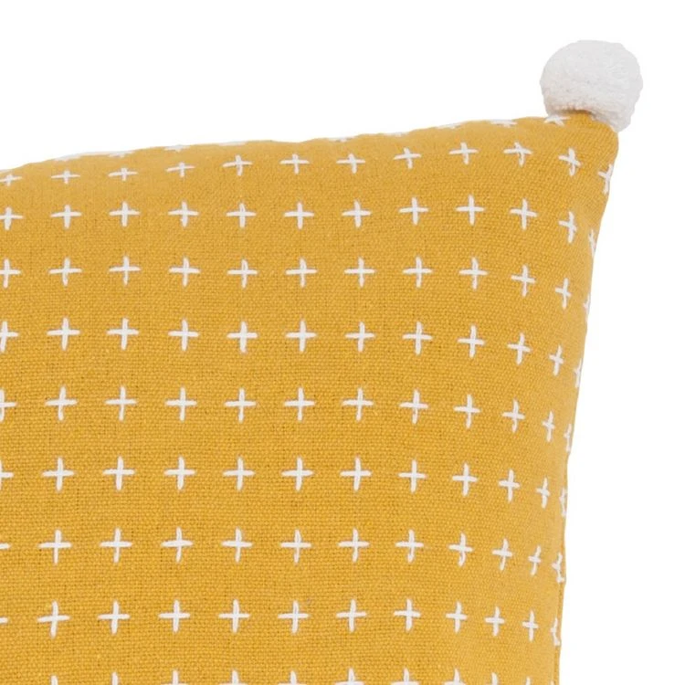 Promo 🧨 FUTURE HOME Coussin Polycoton Curry Avec Pompons 40x40cm Callisto 😉 4 Promo 🧨 FUTURE HOME Coussin Polycoton Curry Avec Pompons 40x40cm Callisto 😉 – Image 2