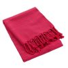 Vente flash ???? Paris Prix Plaid Uni à Franges Lilia 150x150cm Framboise ????
