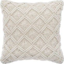 Bon marché ???? ATMOSPHERA Coussin Déco Macramé Forme Losanges 40x40 Cm ????