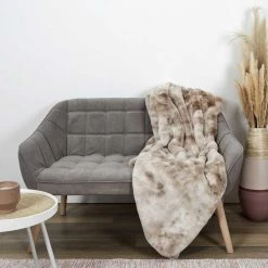 Meilleure vente 🧨 TOILINUX Plaid Imitation Fourrure Opulence - 200x140cm - Marron Et Beige ✨ -Jardin Privé Shop unnamed file 2478