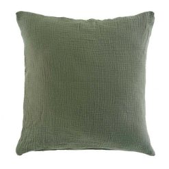Meilleur prix ???? Paris Prix Coussin Déco Uni Angelia 40x40cm Vert Kaki ????