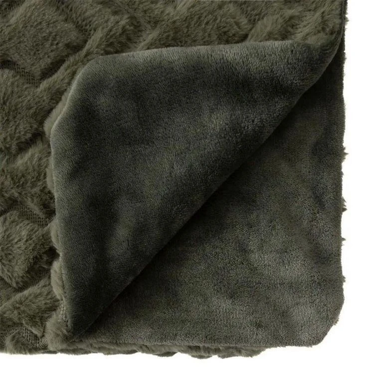 Coupon 🔔 Plaid Imitation Fourrure Mara 120x160cm Kaki 💯 4 Coupon 🔔 Plaid Imitation Fourrure Mara 120x160cm Kaki 💯 – Image 2