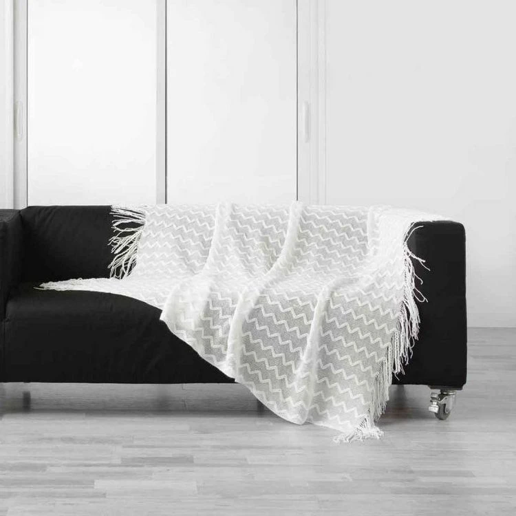 Sortie 🌟 Paris Prix Plaid à Franges Melinda 125x150cm Blanc 👍 3 Sortie 🌟 Paris Prix Plaid à Franges Melinda 125x150cm Blanc 👍