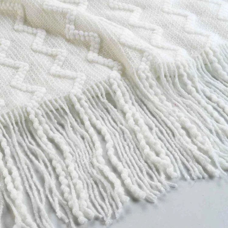 Sortie 🌟 Paris Prix Plaid à Franges Melinda 125x150cm Blanc 👍 5 Sortie 🌟 Paris Prix Plaid à Franges Melinda 125x150cm Blanc 👍 – Image 3