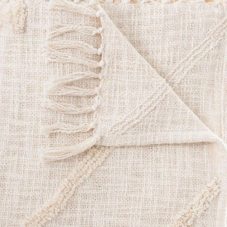 Promo ✨ Jeté De Lit Tufté Inca 130x180cm Ivoire 🤩 4 Promo ✨ Jeté De Lit Tufté Inca 130x180cm Ivoire 🤩 – Image 2