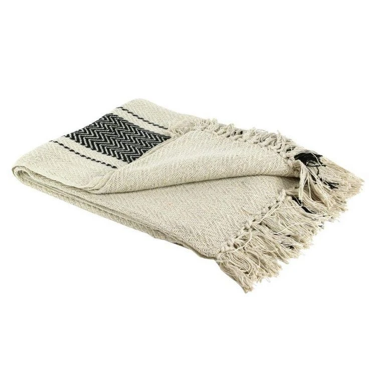 De gros 😉 Paris Prix Plaid Déco à Rayures Berbère 120x150cm Écru 🧨 4 De gros 😉 Paris Prix Plaid Déco à Rayures Berbère 120x150cm Écru 🧨 – Image 2