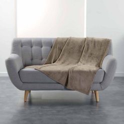 Tout neuf ???? Paris Prix Plaid Uni En Flanelle Flanou 125x150cm Taupe ????