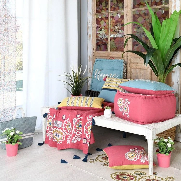 Offres 👍 Lovely Casa Plaid 130x150 Cm Amaryllis Framboise Coton 🥰 5 Offres 👍 Lovely Casa Plaid 130x150 Cm Amaryllis Framboise Coton 🥰 – Image 3