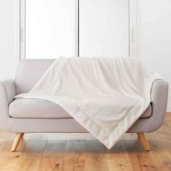 Bon marché ???? Paris Prix Plaid Imitation Fourrure Caresse 125x150cm Naturel ????