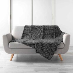 Tout neuf ⌛ Paris Prix Plaid Imprimé Tigy 125x150cm Noir ????