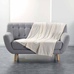 Vente flash ???? Paris Prix Plaid Uni En Flanelle Flanou 125x150cm Naturel ????