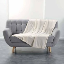 Vente flash 🔔 Paris Prix Plaid Uni En Flanelle Flanou 125x150cm Naturel 🧨