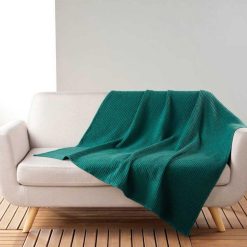 Tout neuf ???? Paris Prix Plaid Nid D'Abeille Uni Gaufrette 125x150cm Pétrole ????