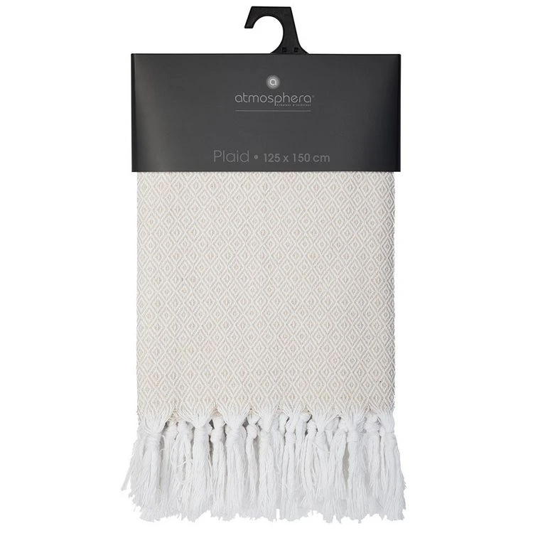 Meilleure vente 🛒 ATMOSPHERA Plaid Nomade 125x150 Cm Coton Recyclé Lin 🔔 5 Meilleure vente 🛒 ATMOSPHERA Plaid Nomade 125x150 Cm Coton Recyclé Lin 🔔 – Image 3