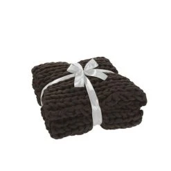 Bon marché 🔥 Paris Prix Plaid Déco Maille Tricoté 127x152cm Gris Foncé 🌟