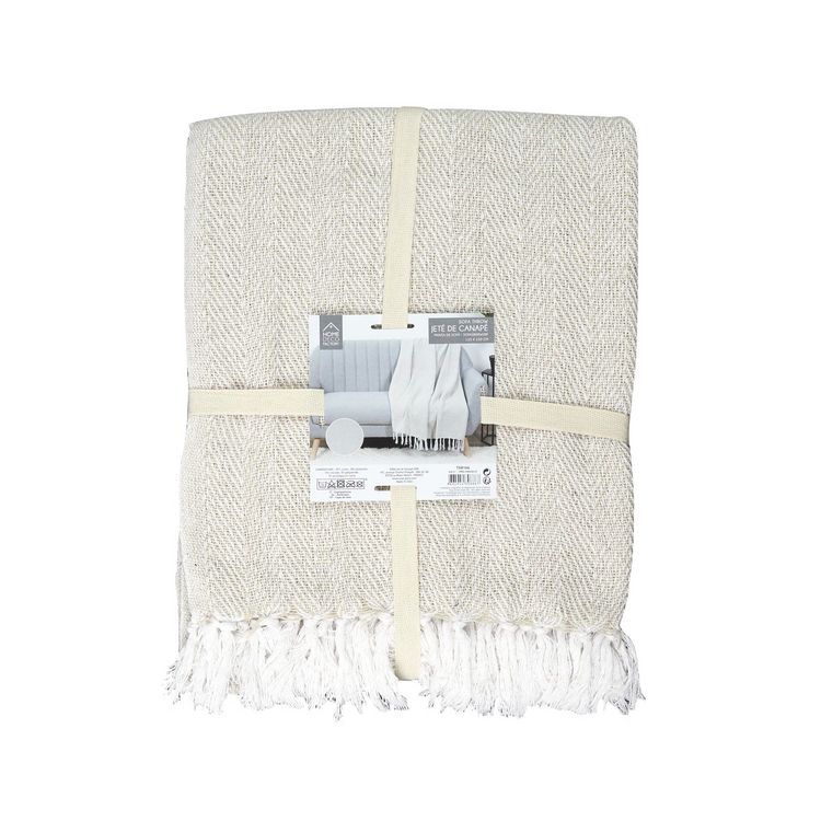 TOILINUX Plaid jacquard - Beige Promo ???? TOILINUX Plaid Jacquard - Beige ???? -Jardin Privé Shop unnamed file 2767