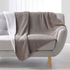 Bon marché ???? Paris Prix Plaid Doux Moscou 125x150cm Taupe ✨